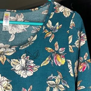 Teal floral top